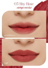 I'M MEME Color Key Ring Velvet Tint delivers a soft velvet finish that feels light on lips.