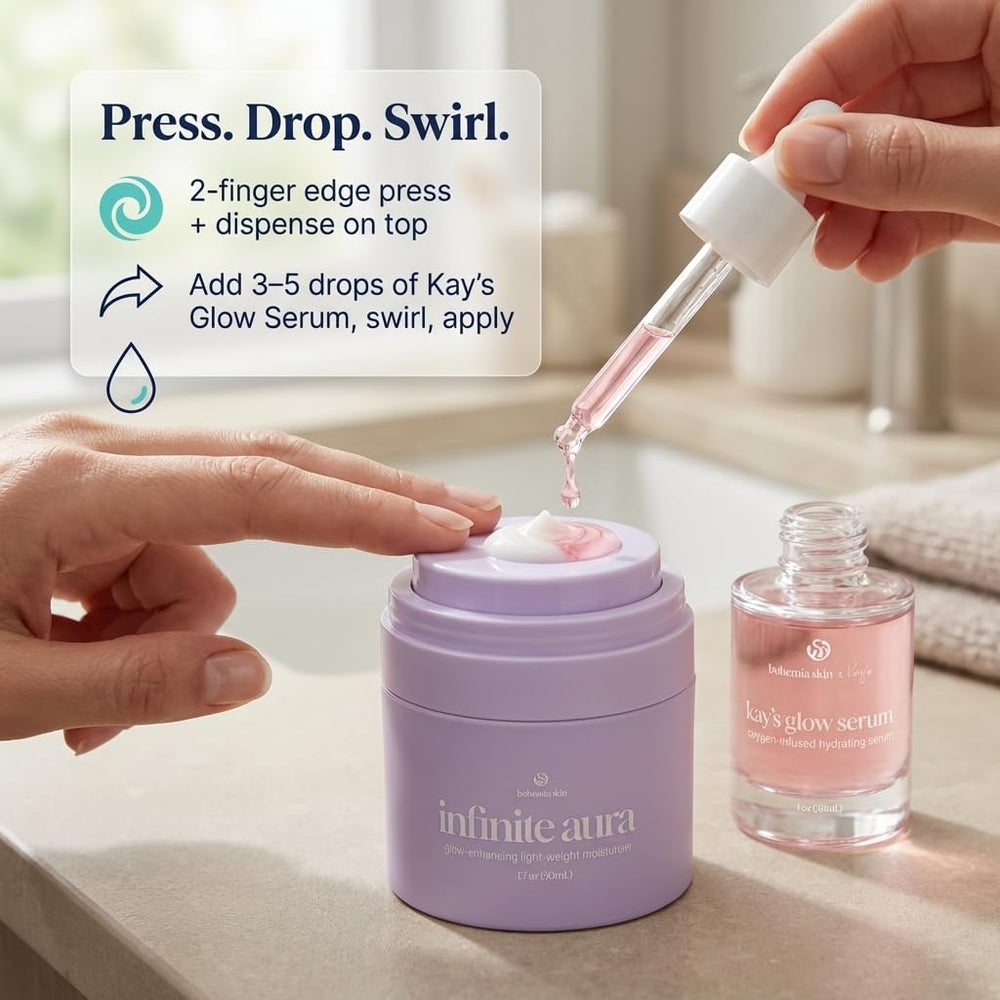 Bohemia Skin Morning routine concept image showing SPF step.