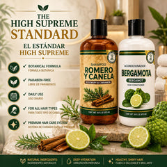 HIGH SUPREME Rosemary, Aloe Vera & Cinnamon Shampoo + Bergamot Conditioner – 2 Pack (16.9 fl oz each) – Premium Nourishing Hair Care Set