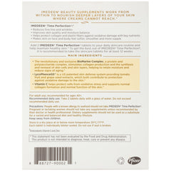Imedeen Time Perfection capsules closeup highlight a 3-month beauty supplement for smoother skin.