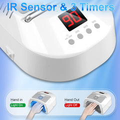 IMENE nail dryer with built in fan keeps curing comfortable.