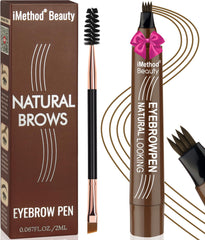 iMethod Eyebrow Pen with 4 fork tip delivers natural hair-like strokes.