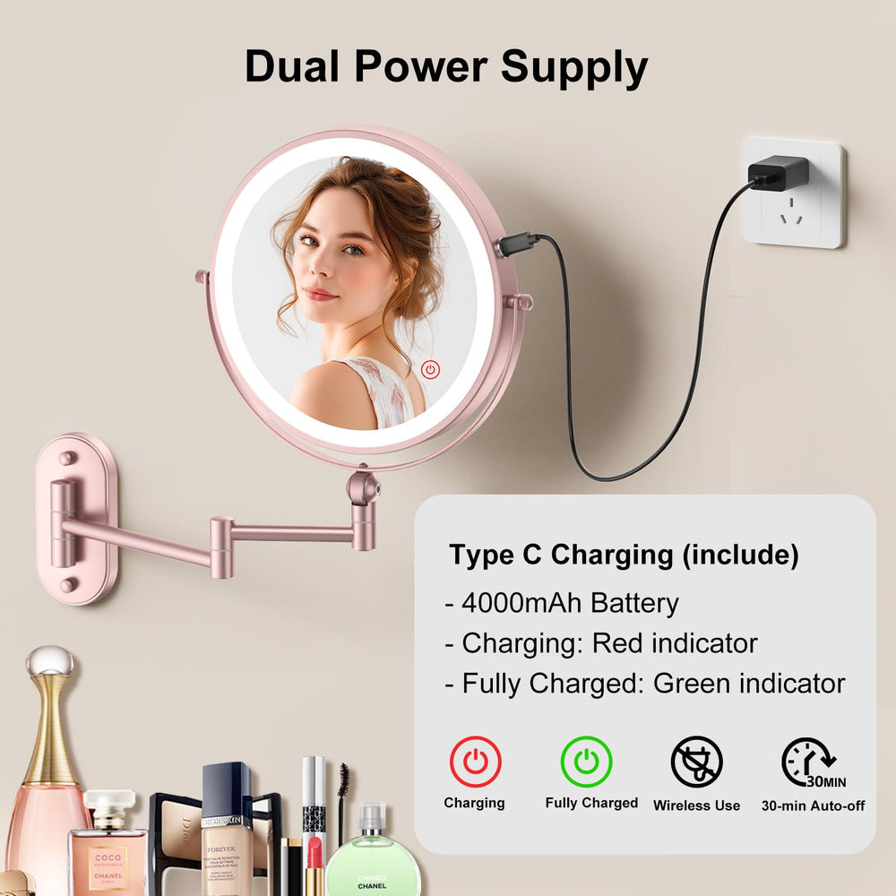 IMIKONA three-color LED lighting for warm natural and white makeup tones