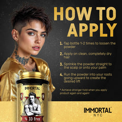 Immortal NYC compact 0.7oz tin for on-the-go styling.