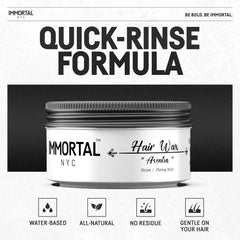 Immortal NYC Aventus wash-out-easy shows quick removal without residue.