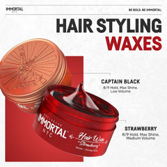 Immortal NYC Strawberry Hair Wax for all hair types demonstrates versatility in daily routines.