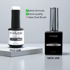 IN.HYPE Elastic Base Coat on nail prep illustrates smooth nail surface ready for art.