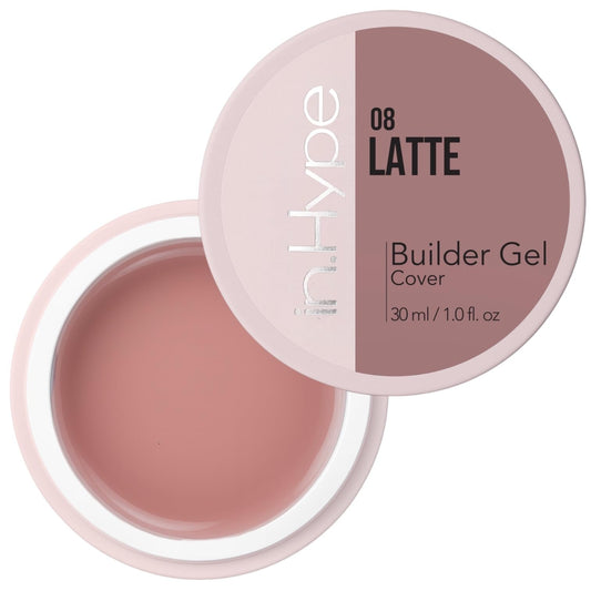 IN.HYPE Latte-10 camouflage gel bottle close-up for a natural finish.