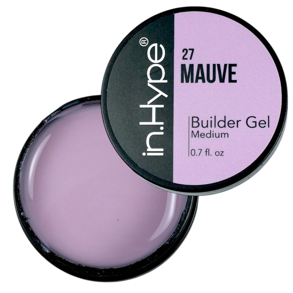 IN.HYPE Sculpting Gel mauve bottle ready to cure under a lamp, quick results