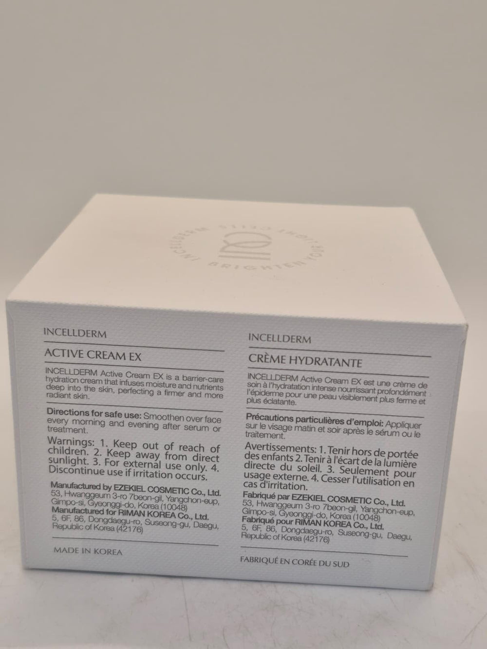 INCELLDERM Active Cream on skin for a radiant look