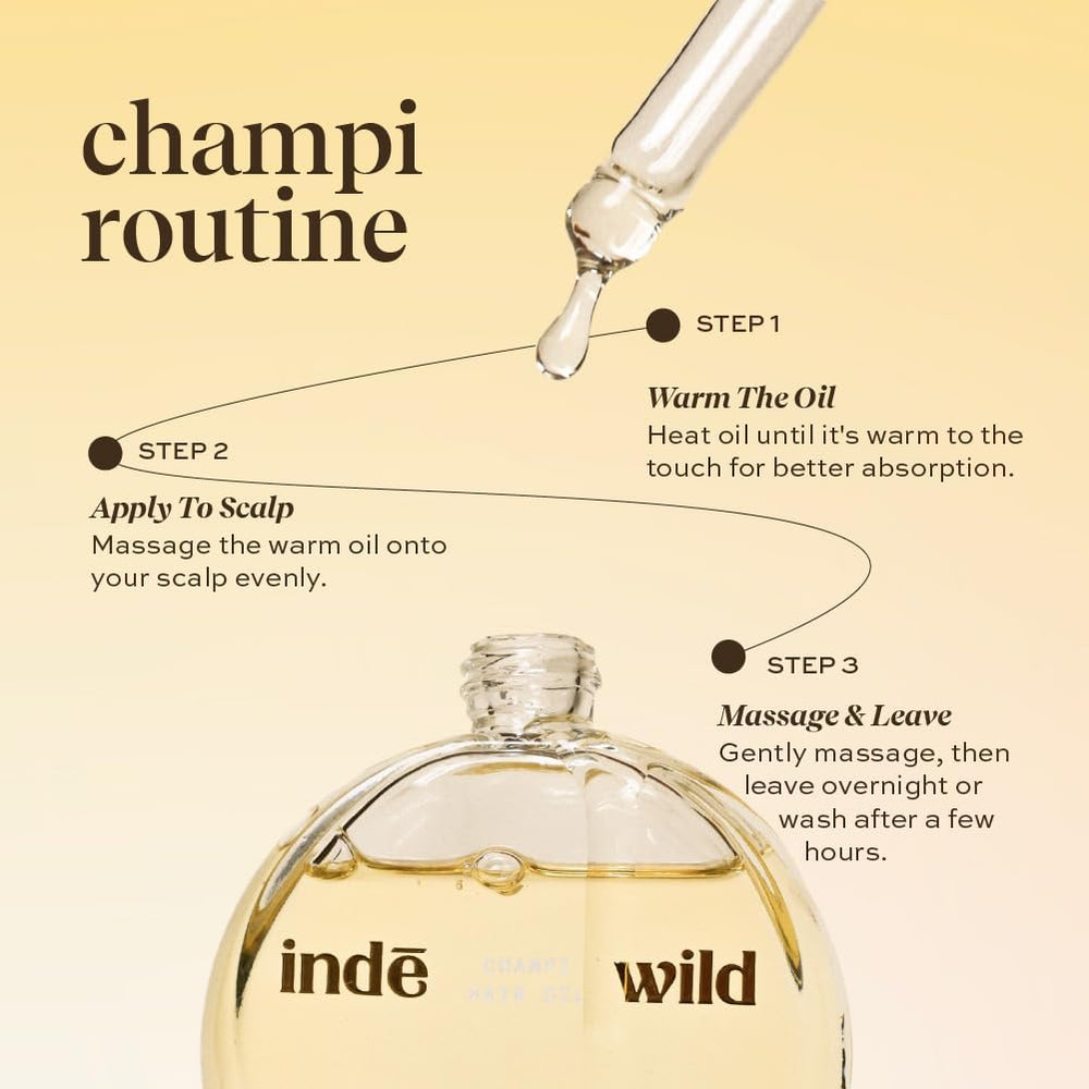 Inde Wild Champi Ayurvedic Hair Oil with Bhringraj for hair vitality ritual