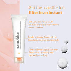 Indeed Nanoblur wrinkle blur illustrates instant softening of fine lines.