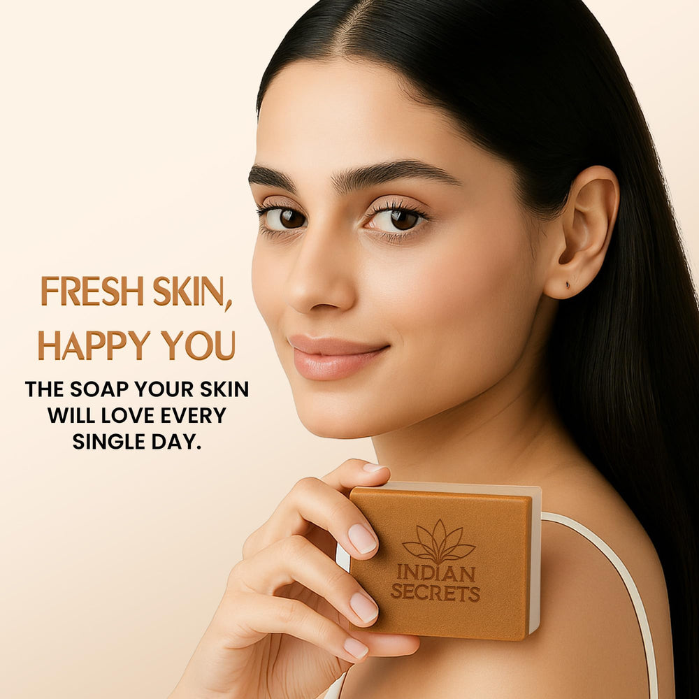 INDIAN SECRETS Scrub Soap pack of 3 for value and convenience.