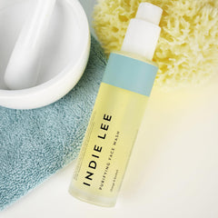 Illustration of Java Plum, Orange, and Lavender components in Indie Lee Purifying Face Wash.