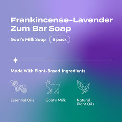 Close-up texture of Indigo Wild Zum Goat Milk Soap Bar showing creamy consistency.