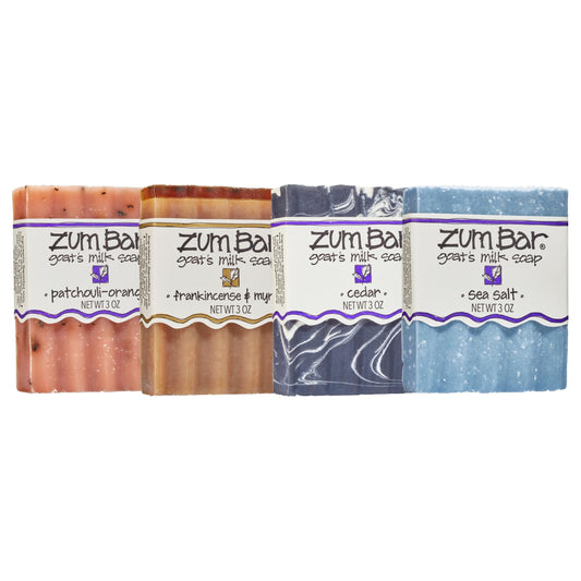 Indigo Wild Zum Goat's Milk Soap Bar ingredients for nourishing cleanse.