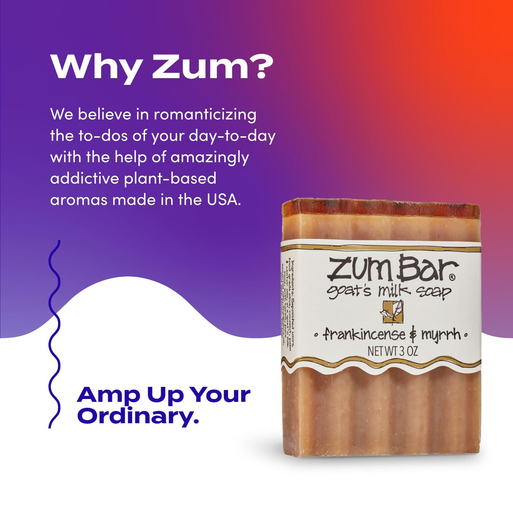 Indigo Wild Zum Goat Milk Soap Bar 3-pack packaging for convenient bathroom supply.