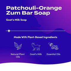 Indigo Wild Zum Goat's Milk Soap Bar ingredients and oil blend for nourished skin
