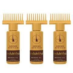 INDULEKHA Bringha oil selfie bottle for targeted scalp care and application