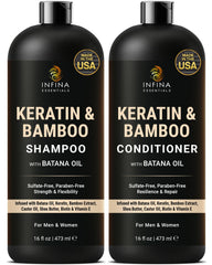 INFINA ESSENTIALS Keratin Shampoo bottle for smooth cleansing
