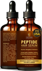 INFINA ESSENTIALS peptide hair serum packaging emphasizing 2oz size
