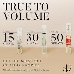 Infinite Scents sample vials labeled not for sale for tester use.