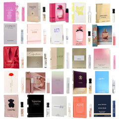 Infinite Scents eight-vial sampler set for travel testing of designer fragrances.