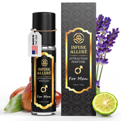 Infuse Allurè premium pheromones oil bottle with long-lasting scent and jojoba base.