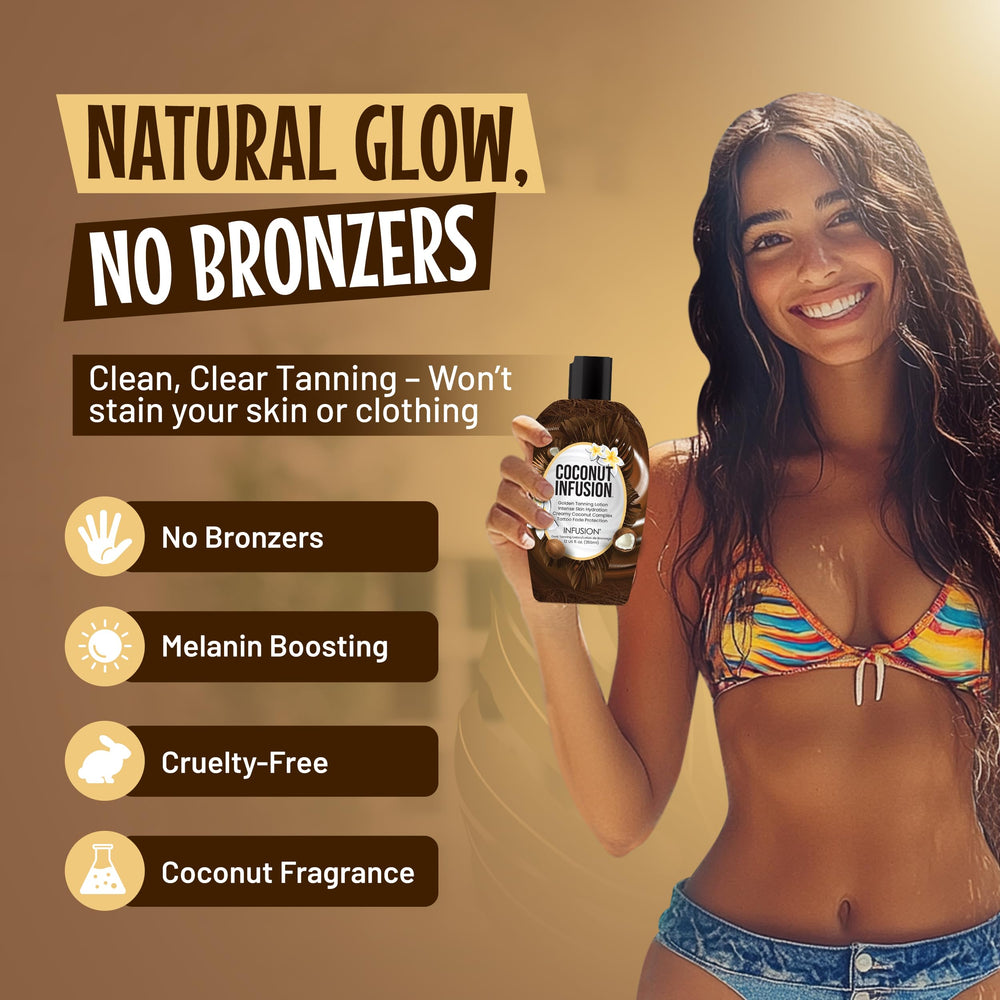 Infusion Coconut Infusion tanning lotion no bronzer for natural tan.
