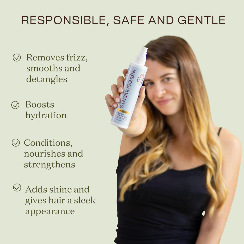 Ingreendients frizz-control close-up highlights smooth, manageable hair.
