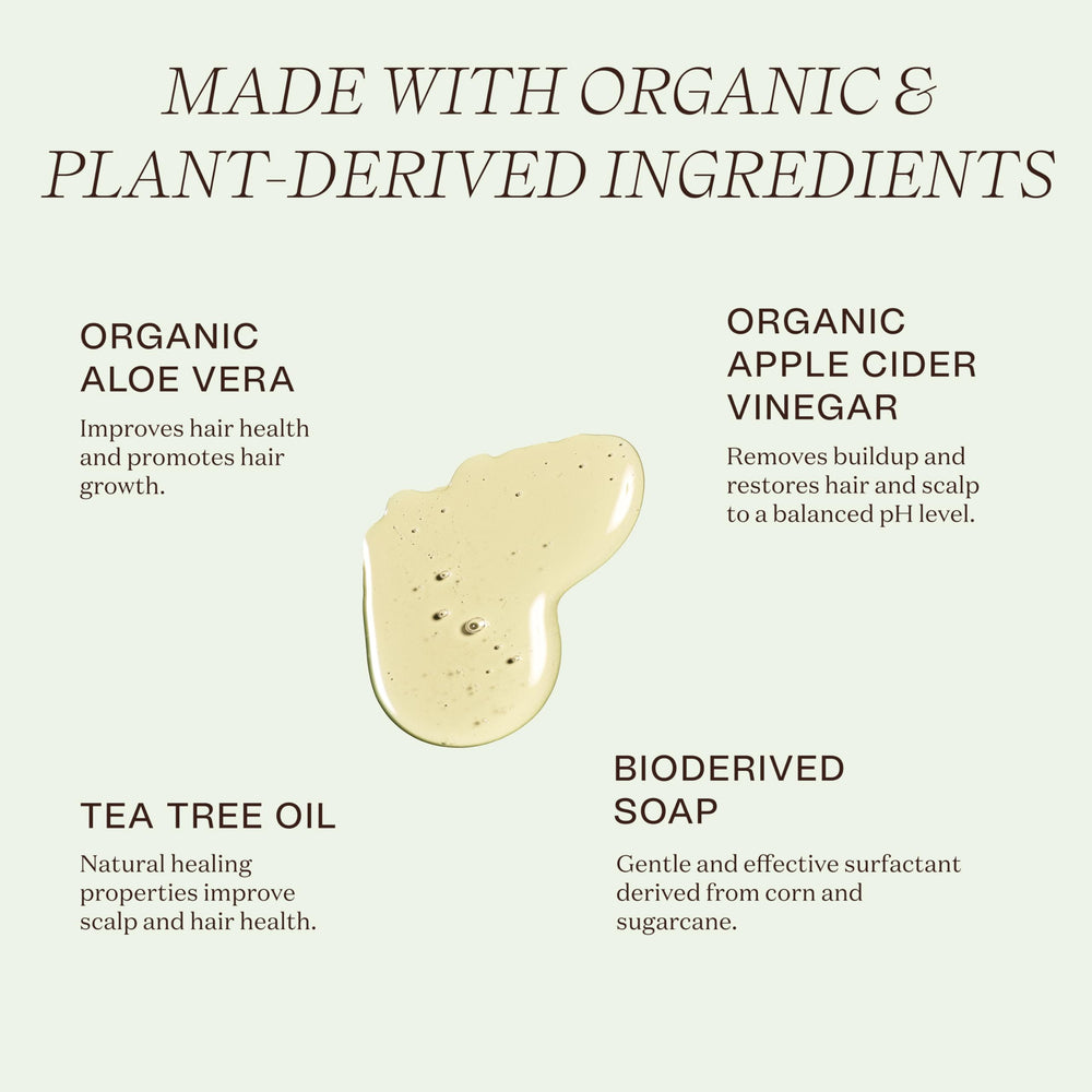 Ingreendients organic aloe vera shampoo bottle highlights plant-based hydration.