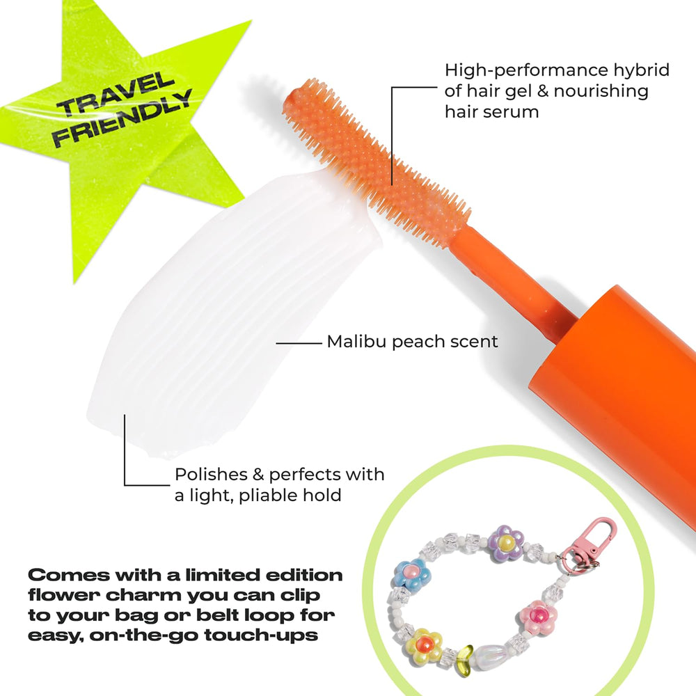 INH Hair Mascara slick-back look image demonstrates hold for sleek ponytails or buns