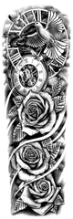 INKARTLINK clock design semi-permanent tattoo adds symbolic flair