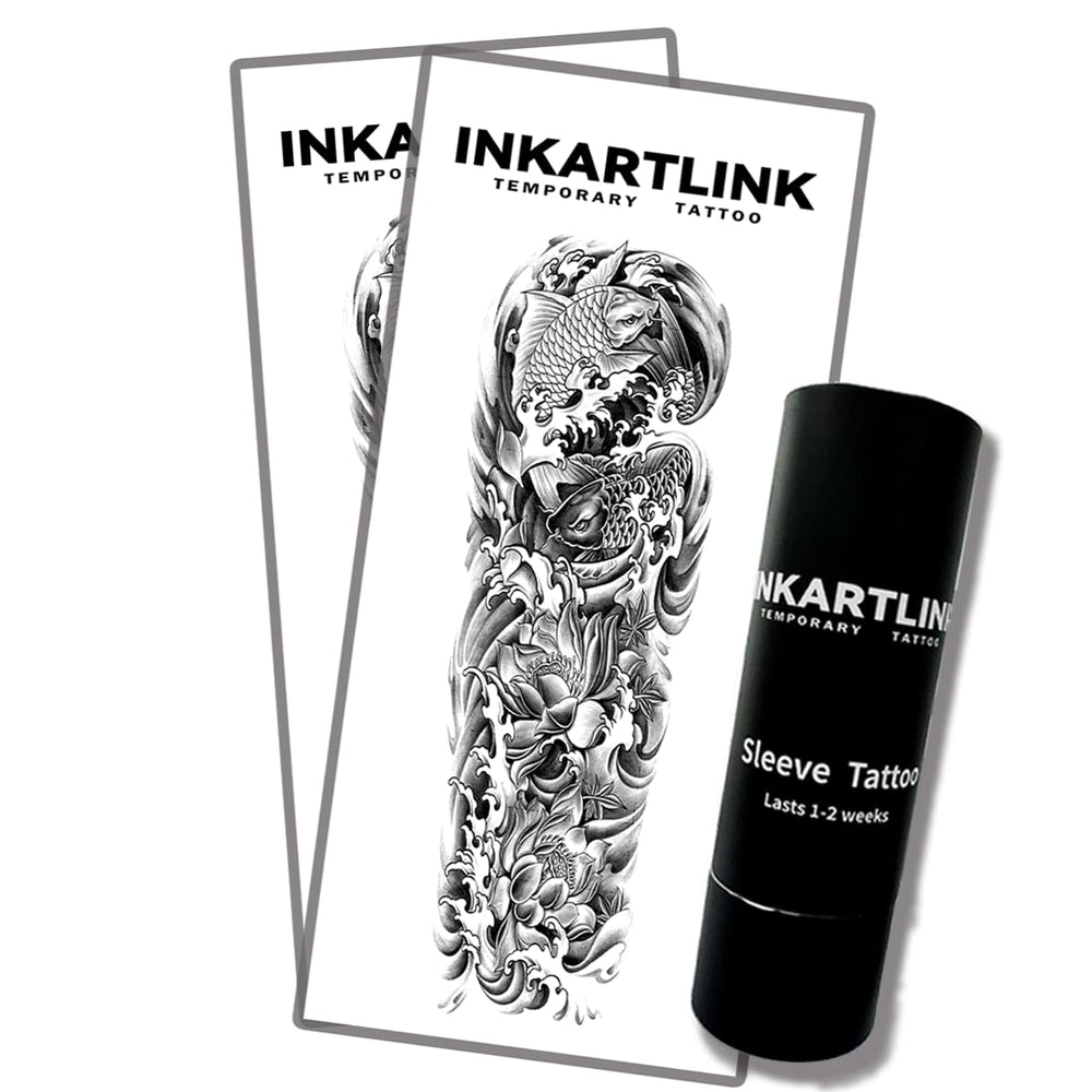 INKARTLINK koi-lotus full-arm tattoo design offers bold style with long wear