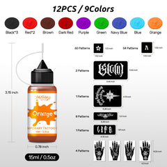InkForge stencil sheets pack shown with 130 designs for DIY body art.