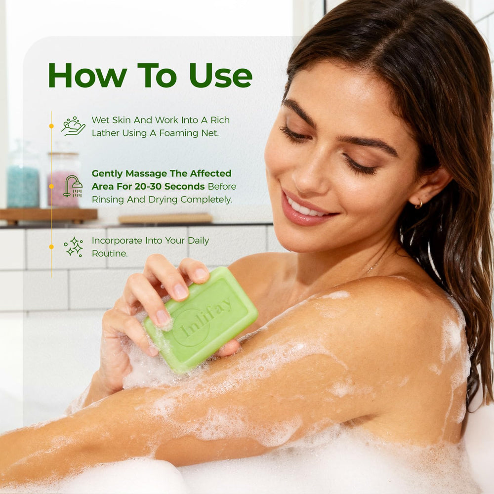 Inlifay cleansing soap rinse delivers a clean, cooling finish after shower.