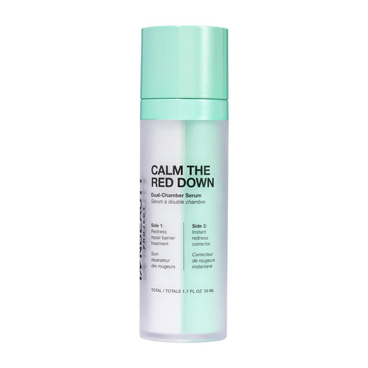 Innbeauty Project Calm the Red Down dual-chamber serum bottle designed for redness relief.