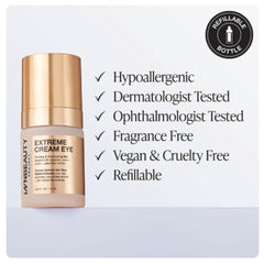 Innbeauty Project Extreme Cream Eye Firming application swatch demonstrating smooth absorption without heaviness