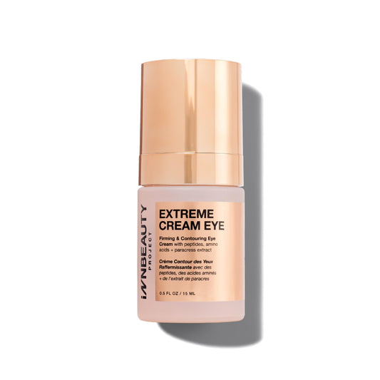 Innbeauty Project Extreme Cream Eye Firming bottle closeup highlighting premium formulation for daily eye care