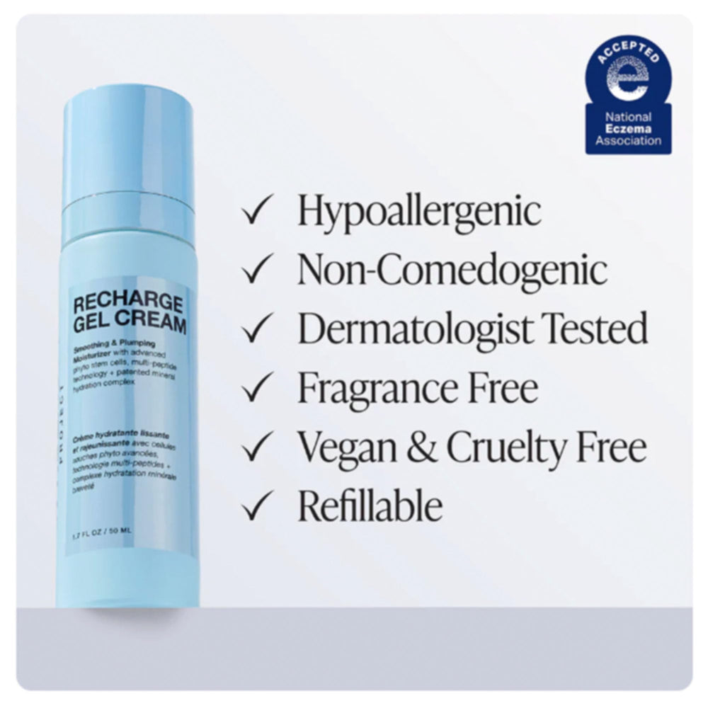 Innbeauty Project Recharge Gel Cream pump dispensing fast-absorbing moisture.