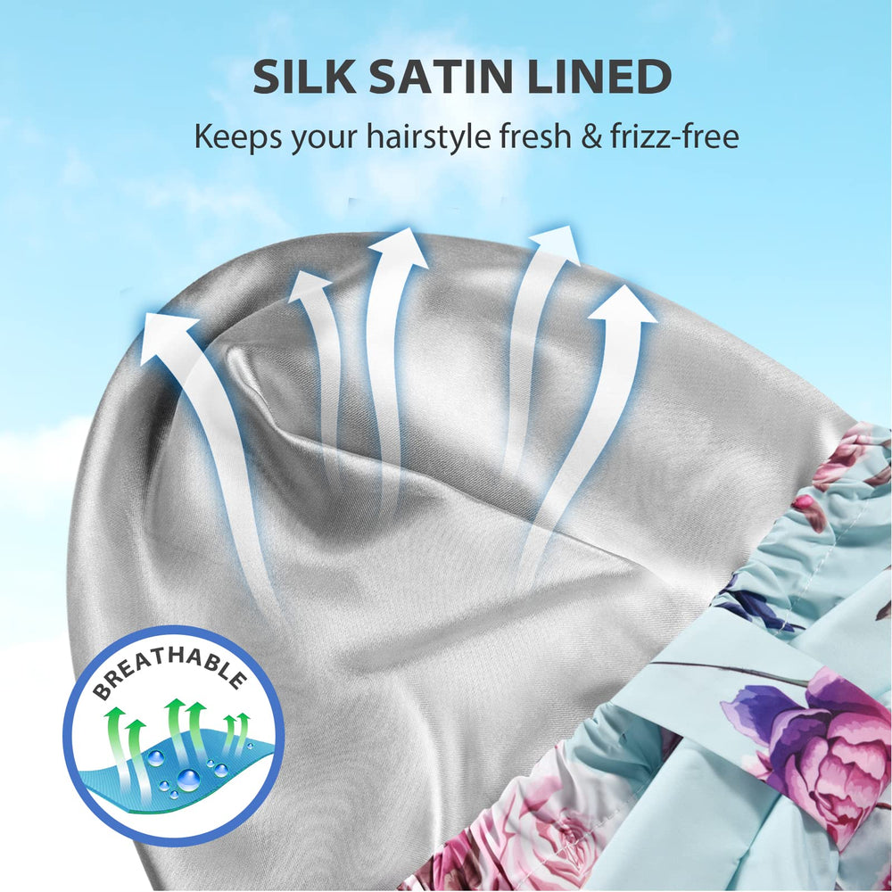 INNELO large-fit shower cap suitable for long or voluminous hair
