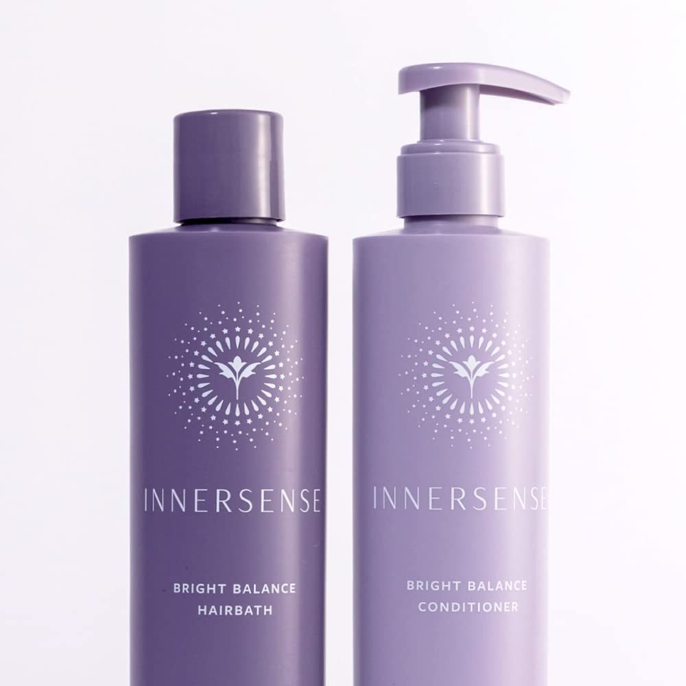 INNERSENSE Bright Balance Purple Conditioner tube demonstrates smoothing moisture