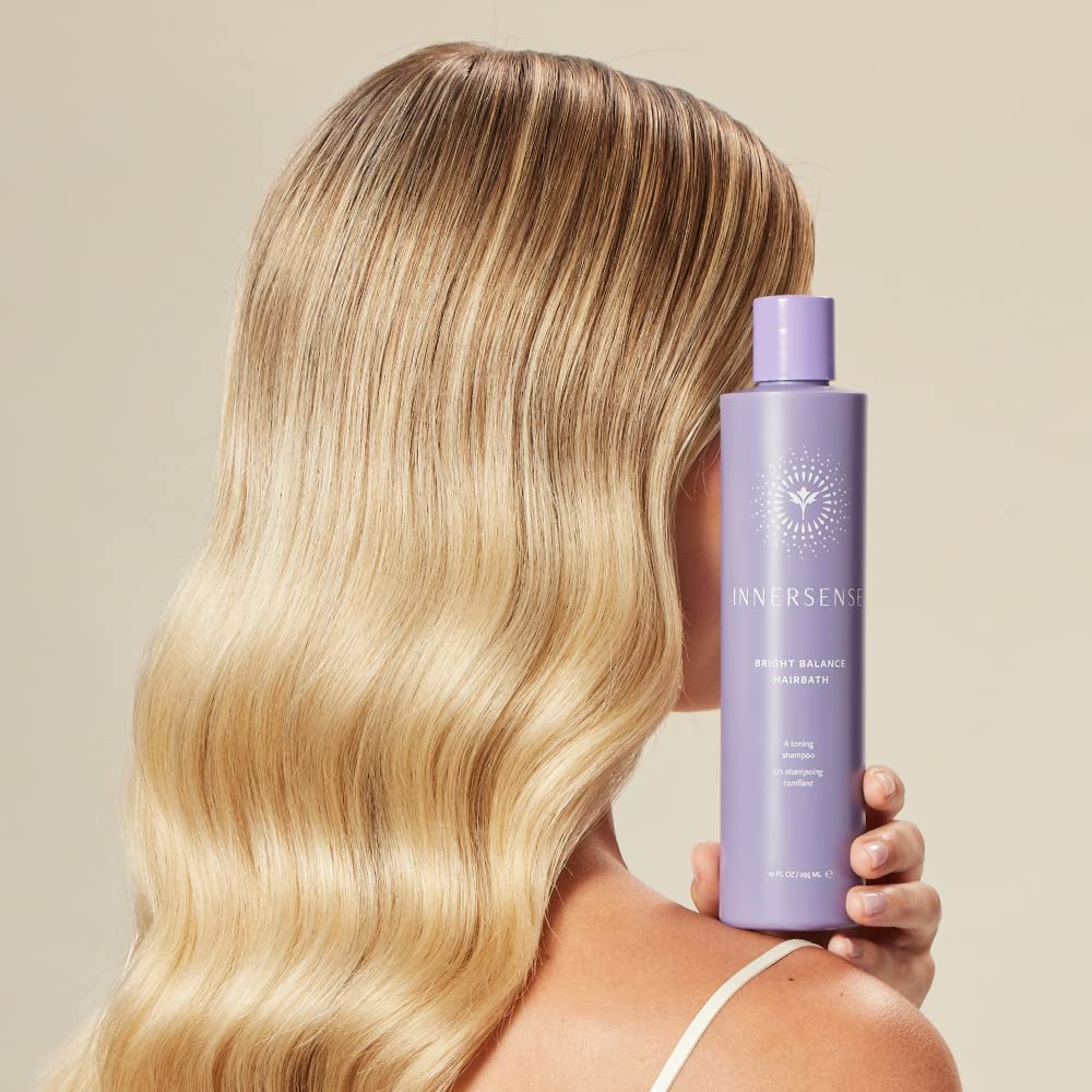 INNERSENSE Purple Shampoo foam close-up highlighting gentle cleansing