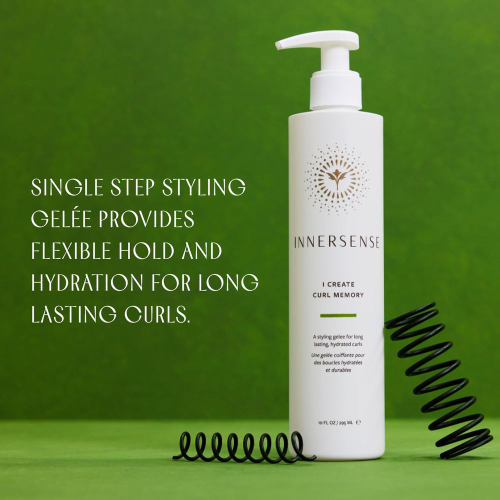 INNERSENSE I Create Curl Memory Gel being applied to curls for flexible hold