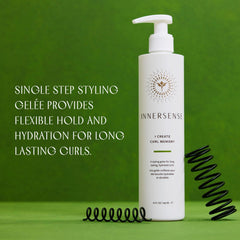 INNERSENSE I Create Curl Memory Gel being applied to curls for flexible hold