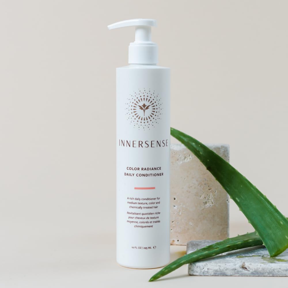 INNERSENSE color-treated hair care routine with daily conditioner.