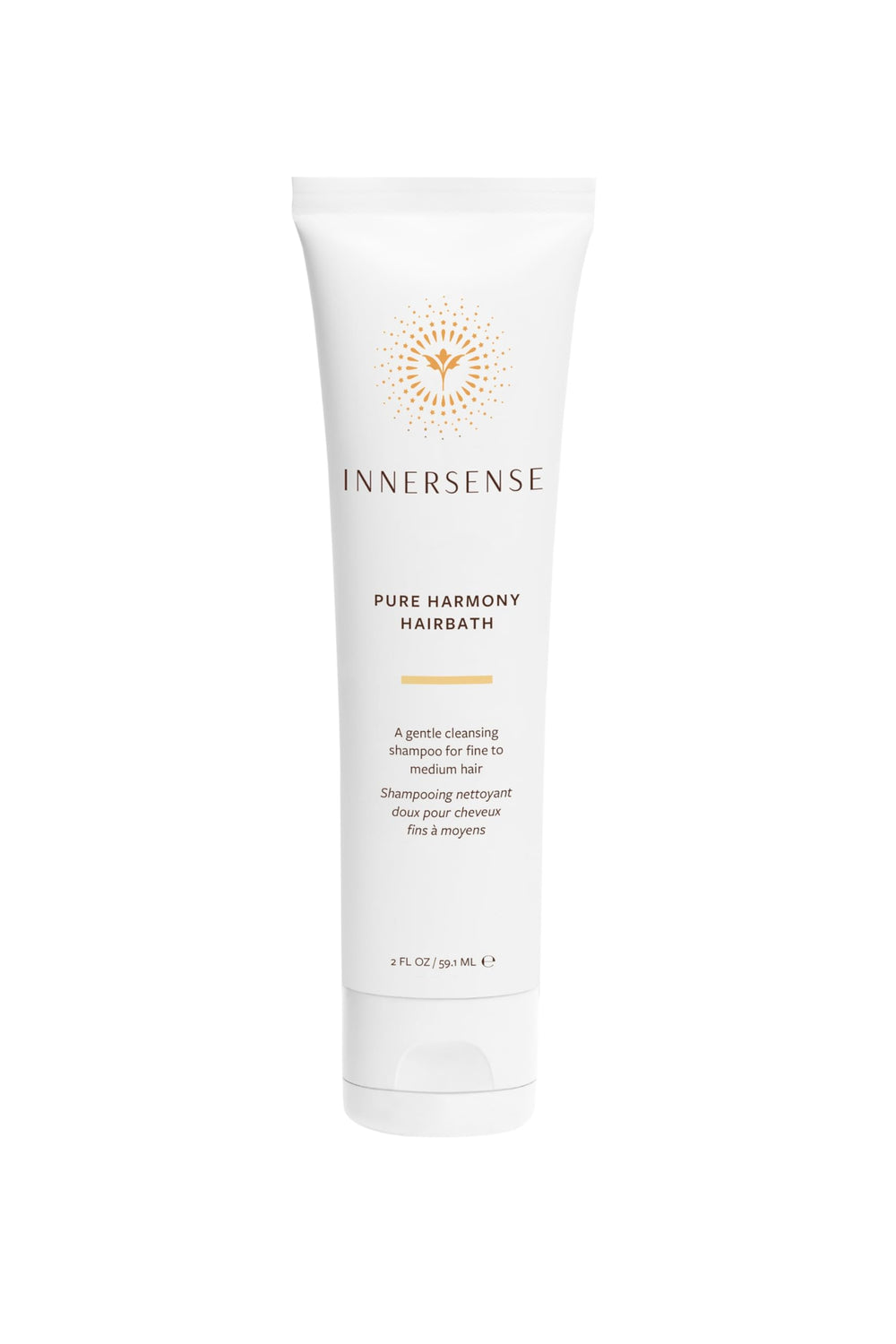 INNERSENSE Hairbath bottle highlighting sulfate-free cleansing and shine.