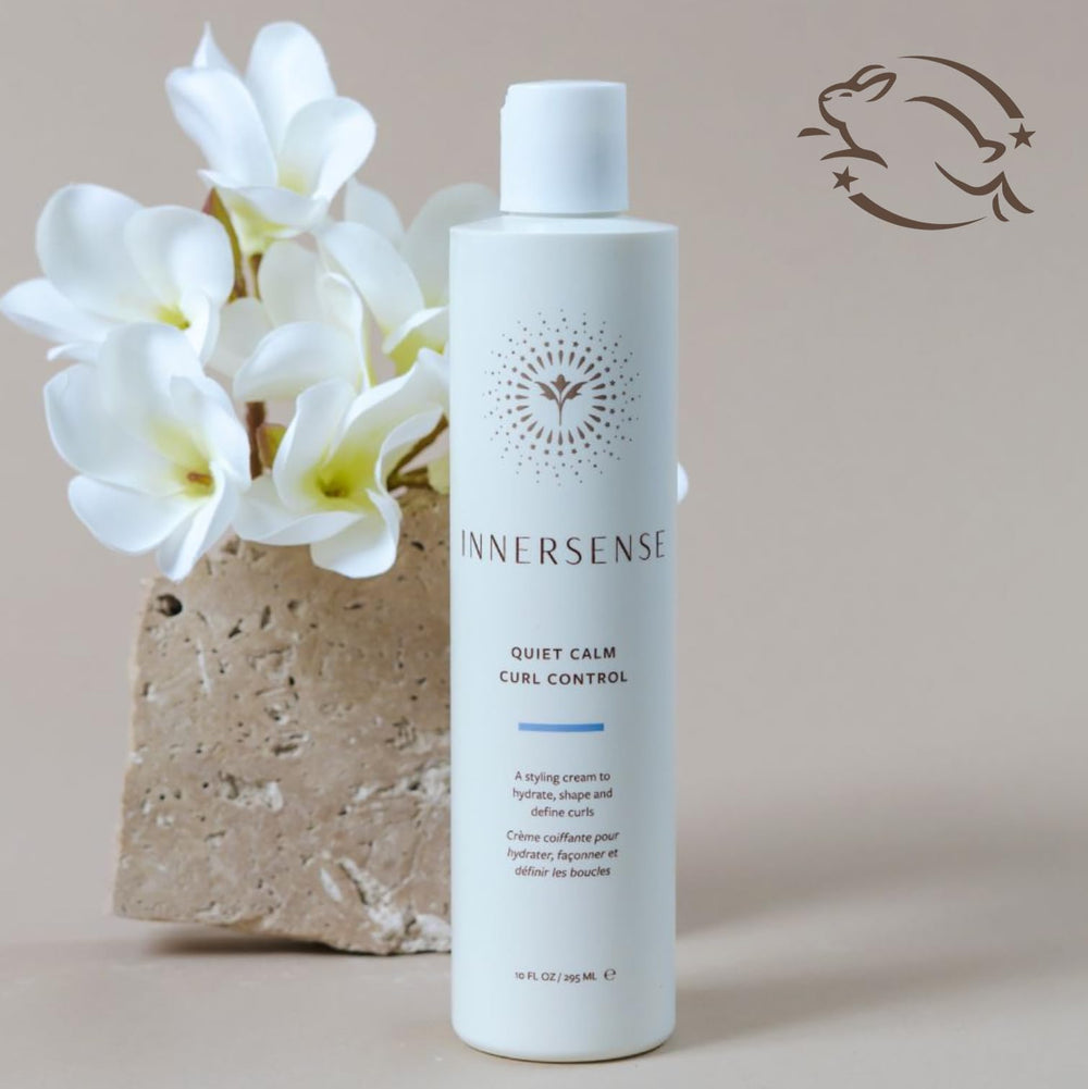 INNERSENSE Quiet Calm Curl Control ingredients like shea butter nourish curls.