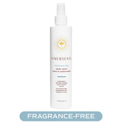INNERSENSE Sweet Spirit Leave-In spray mist on damp hair for shine.