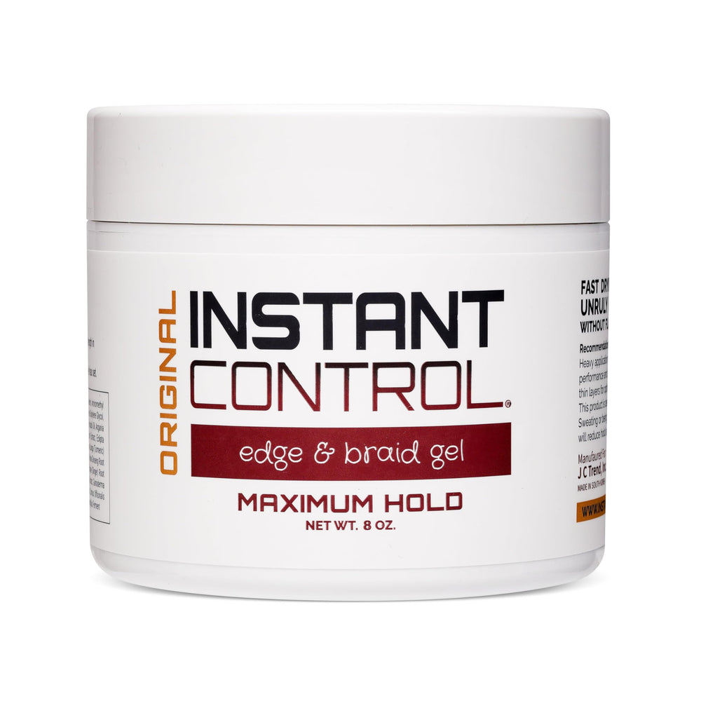Instant Control Edge & Braid Gel Original bottle, showcasing effortless edge control.